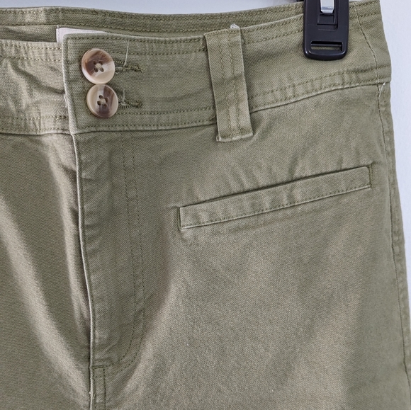 Olive green wide leg ankle pants - Picture 3 of 4